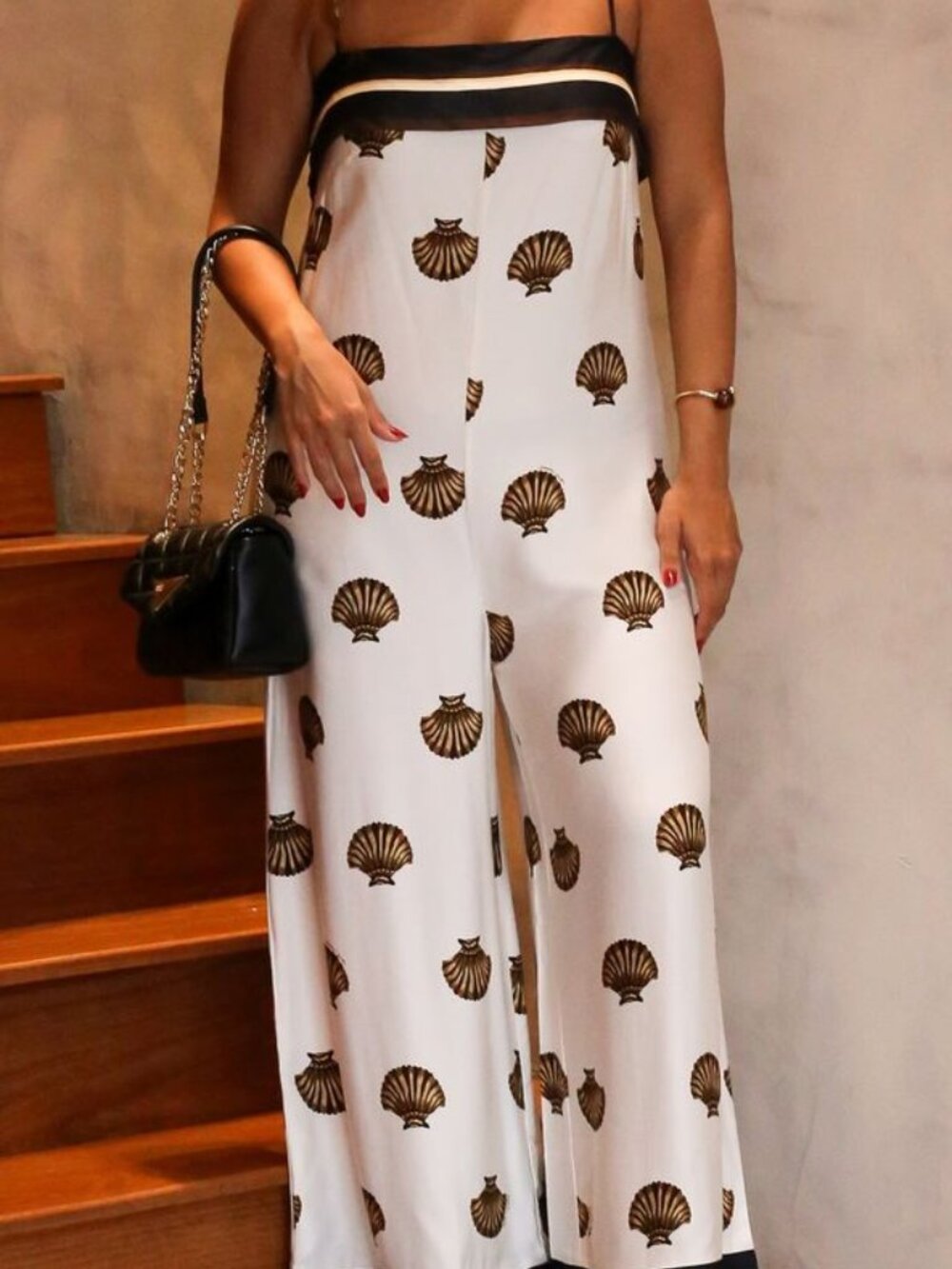 FARM Rio Conchita Shell Print Off-White Jumpsuit - Size S